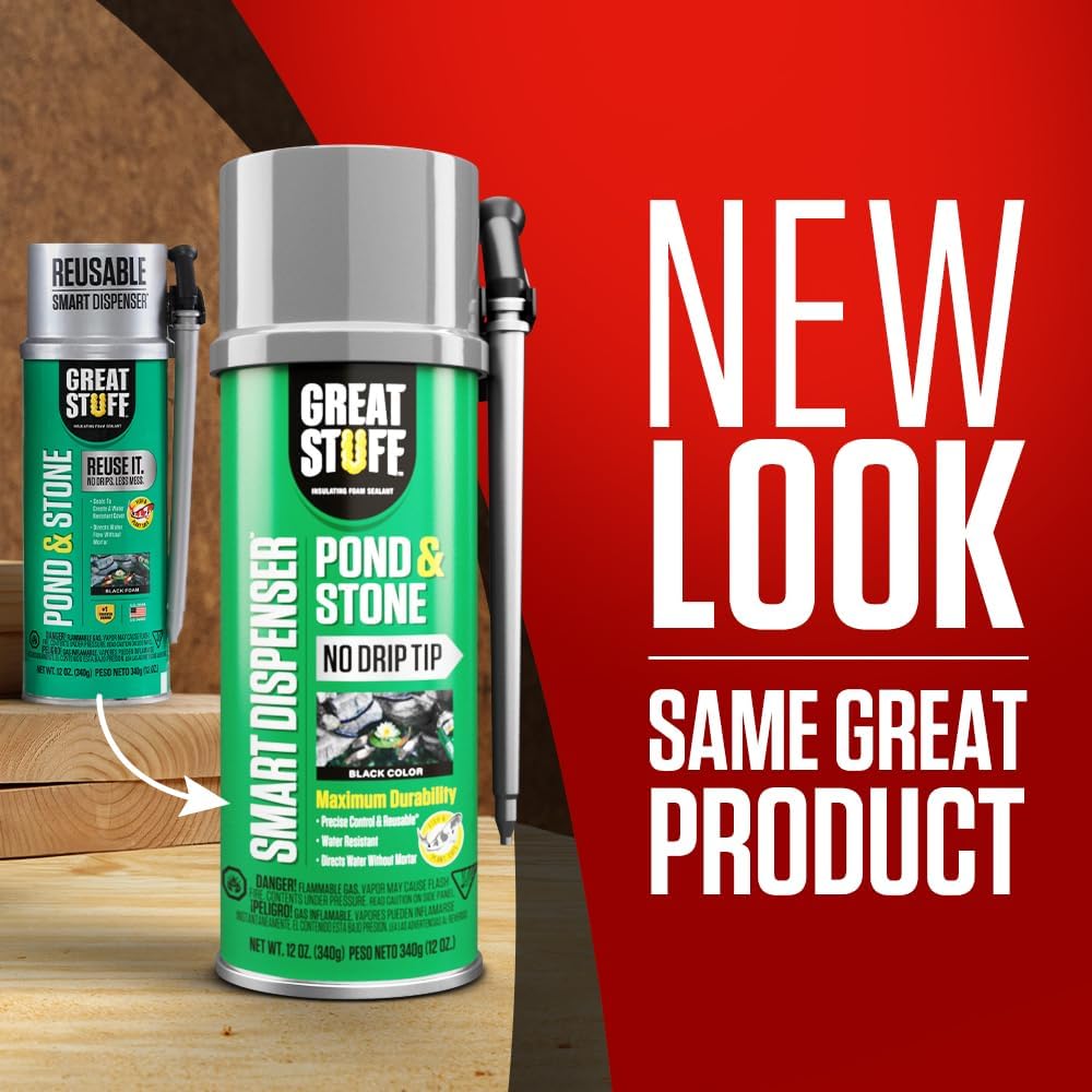 Great Stuff 99112849 Smart Dispenser Pond & Stone, 12 oz, Black