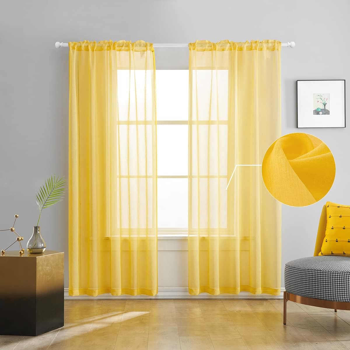 Off White Semi Sheer Curtains 72 Inches Long Faux Linen Off White Sheers Curtain for Bedroom Living Room Girls Kids Room 2 Panels 52x72 Inch Length