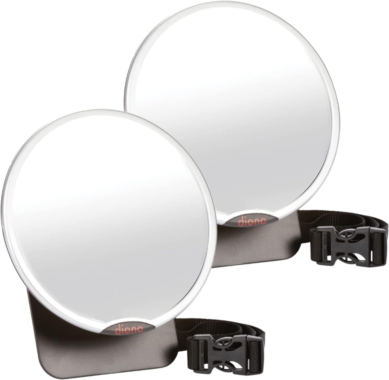 Diono Easy View Pack of 2 Baby Car Mirrors, Safety Car Seat Mirror for Rear Facing Infant, Fully Adjustable with 360 Rotation, Wide Crystal Clear View