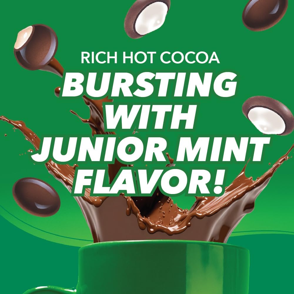 Junior Mints Chocolate Mint Flavored Hot Chocolate Pods, Compatible with 2.0 K-Cup Brewers, 12 Count - Cool Mint and Cocoa Treat