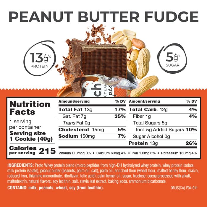 Power Crunch Protein Energy Wafer Bars, Peanut Butter Fudge, 1.4 Ounce (12 Count)