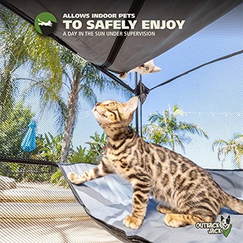Kitty Compound Outdoor Cat Enclosure and Tunnel, Play Tents | Portable playhouse setup letting indoor felines enjoy fresh air outside while staying contained, safe and secure at all times