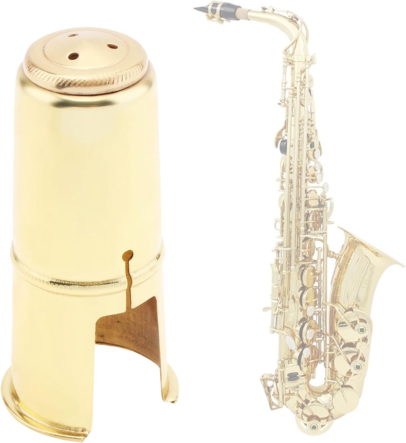 Alto Saxophone Mouthpiece Protective Cap, Woodwinds Alto Sax Saxophone Mouthpiece Cap (Gold)