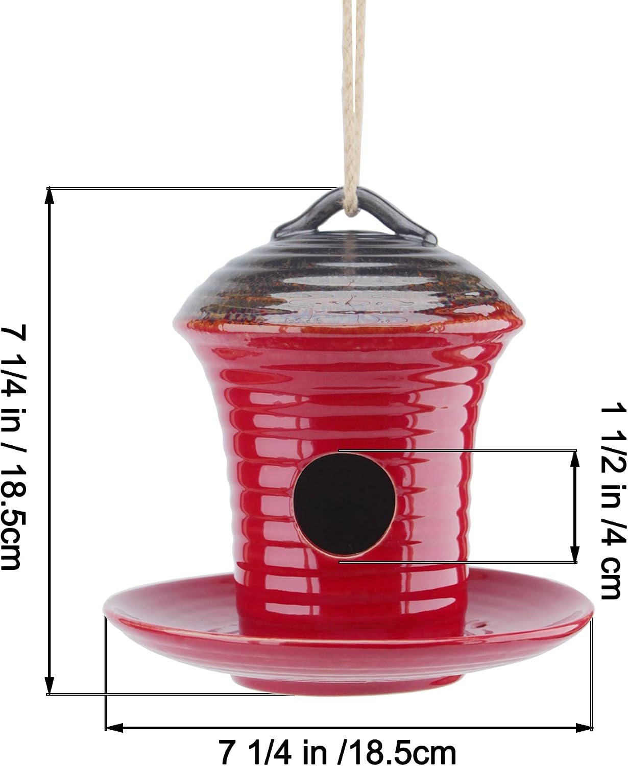 Kimdio Birdhouse Ceramic Hanging Birdhouses Bird Hut Hanging Outdoor Birdhouse for Wild Birds, Finch, Cardinal, and Bluebird - Blue