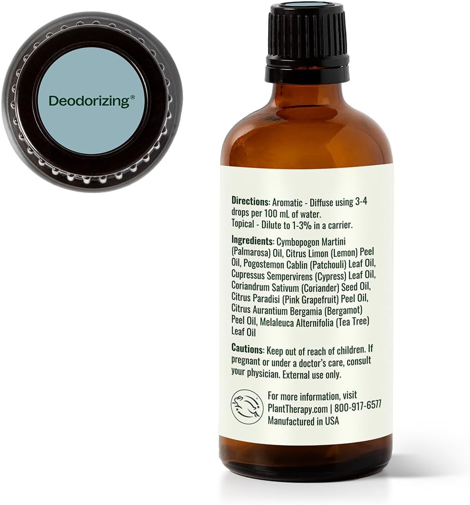 Plant Therapy Deodorizing Essential Oil Blend 10 mL Ideal for Cleaning | Pure Essential Oils, Undiluted, Ideal for Household Cleaning & Deodorizing
