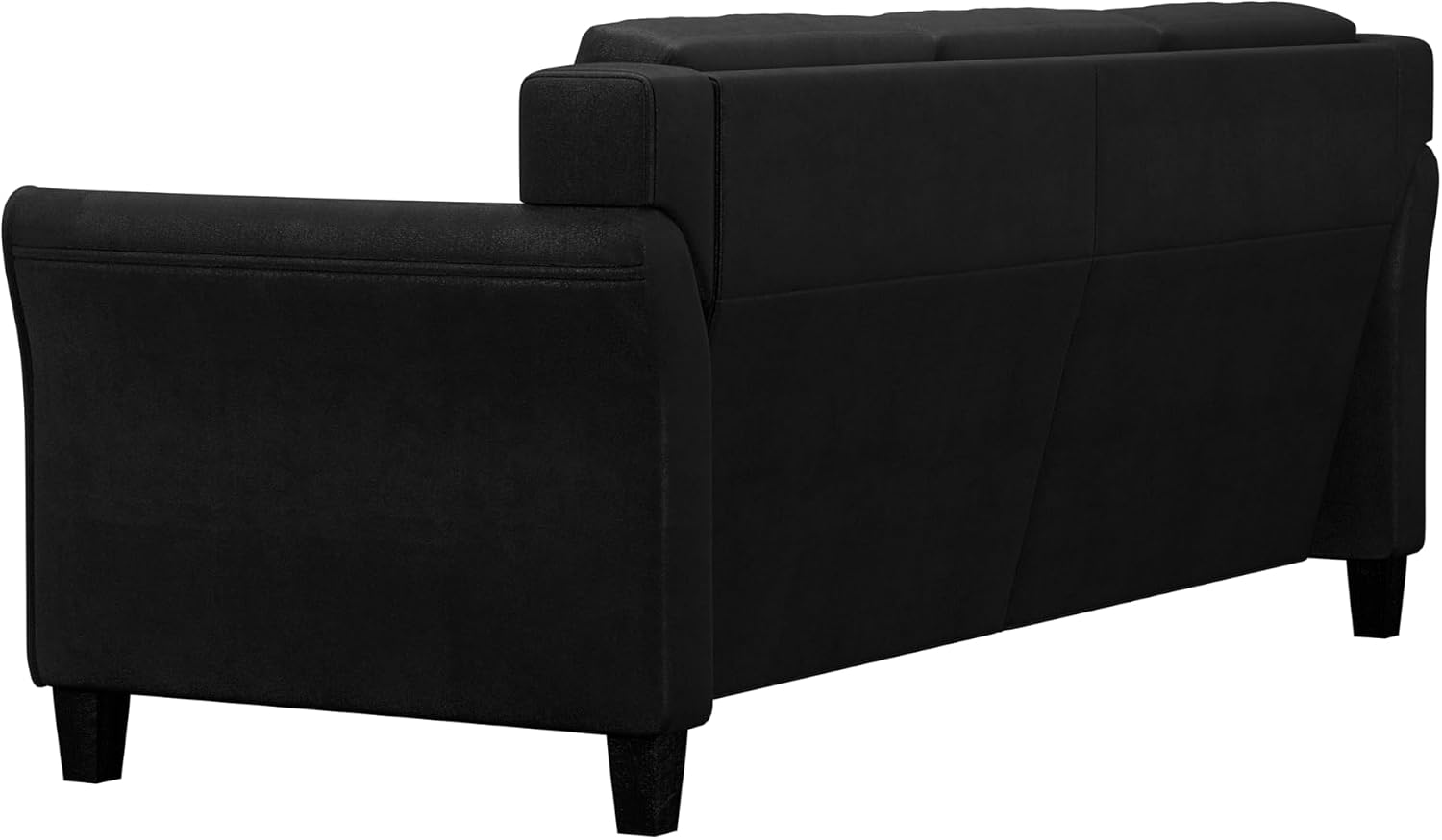 Studio Living Harrington 57.9" Loveseat, Transitional Modern, Pocket Coil Comfort, Easy Assembly, Microfiber Fabric, Dark Grey