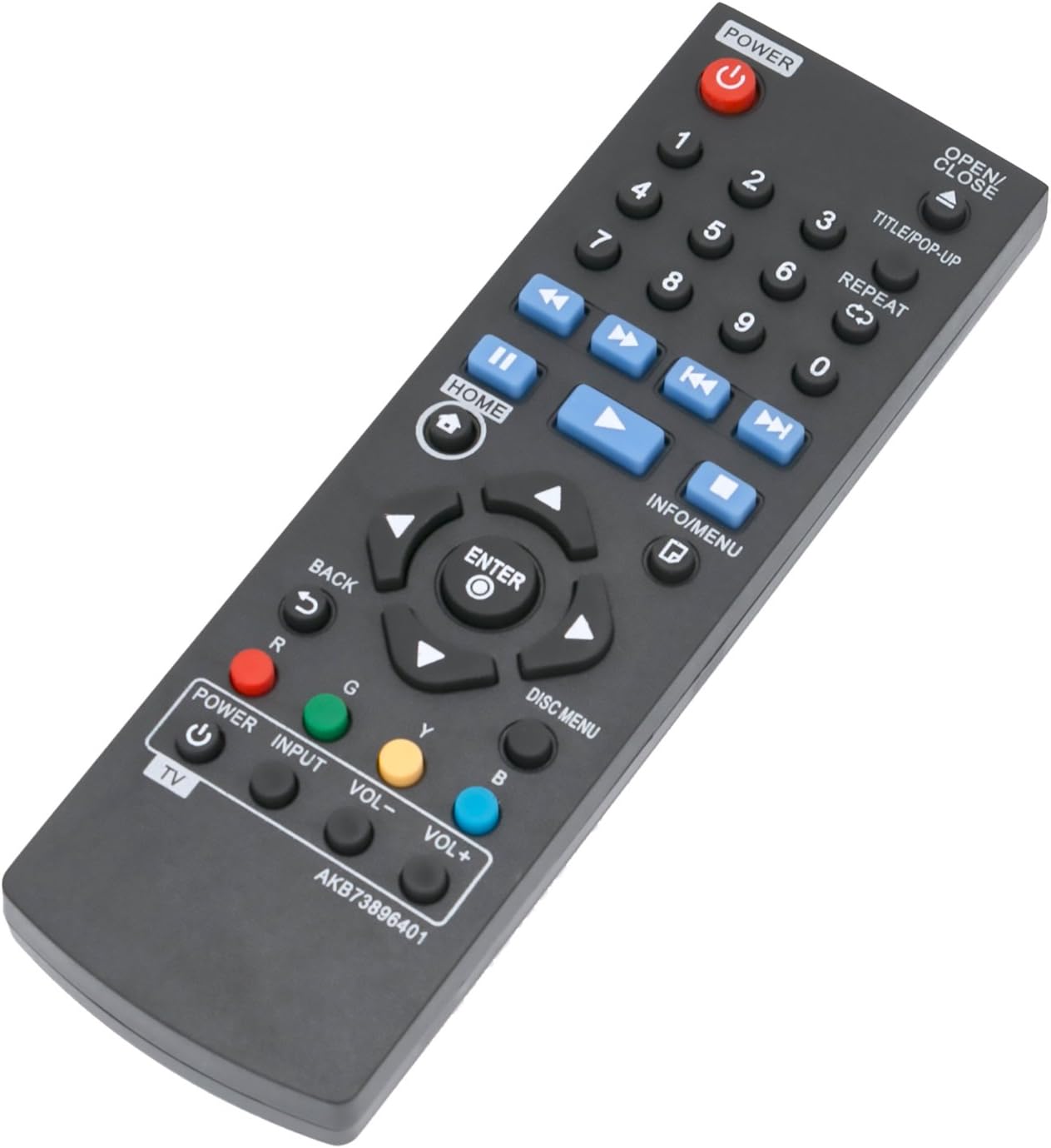 New AKB73896401 Replace Remote fit for LG BLU RAY DISC DVD Player BP135 | BP145 BP155 BP175 BP255 BP300 BP335W BP340 BP350 BPM25 BPM35 UP870 UP875
