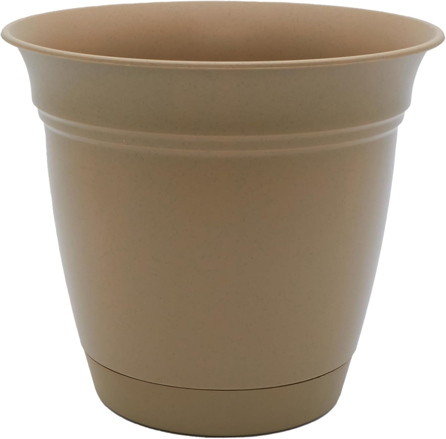 The HC Companies Eclipse Round Planter with Saucer - Outdoor & Indoor Plant Pot with Drainage Holes - Lightweight