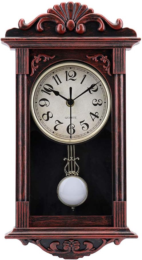 jomparis Pendulum Wall Clock Gifts for Dad, Dad Gifts for Christmas Retro Quartz Decorative Battery Operated Wall Clock for Living Room, Office