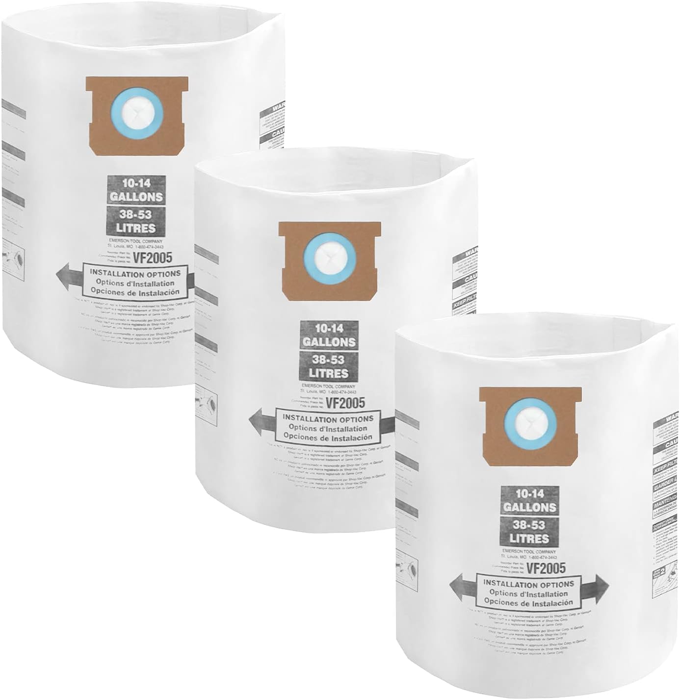 5 PCS Shop Vac Bags 5-8 Gallon Type E/H 90661 90671 Vac Bags by ALYYDBG