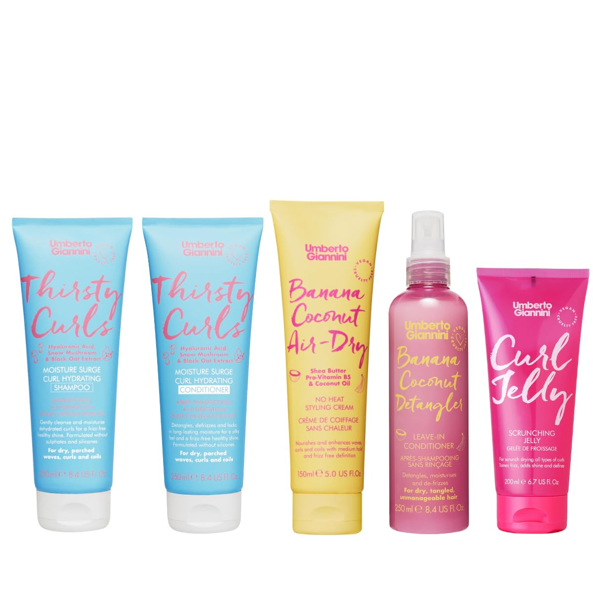 Umberto Giannini Curl Jelly Scrunching Jelly 6.7 fl Oz - Frizz Solution Defining Hair Gel for 2a-4c Curly, Wavy, Coily Hair - Vegan & Cruelty-Free