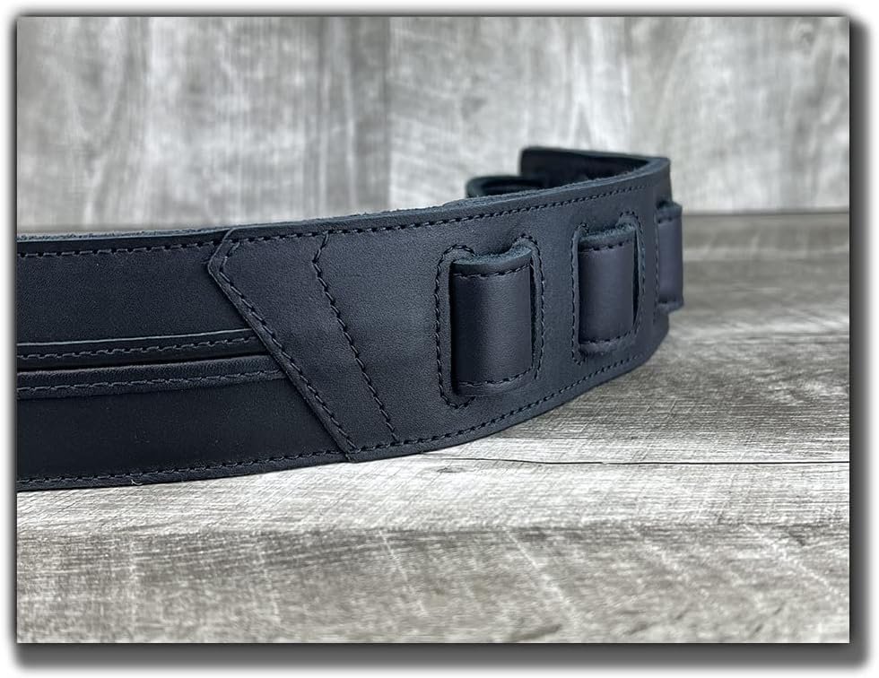 The Original Straight Up Full Grain Padded Leather Guitar Strap - For Electric, Acoustic and Bass Guitars