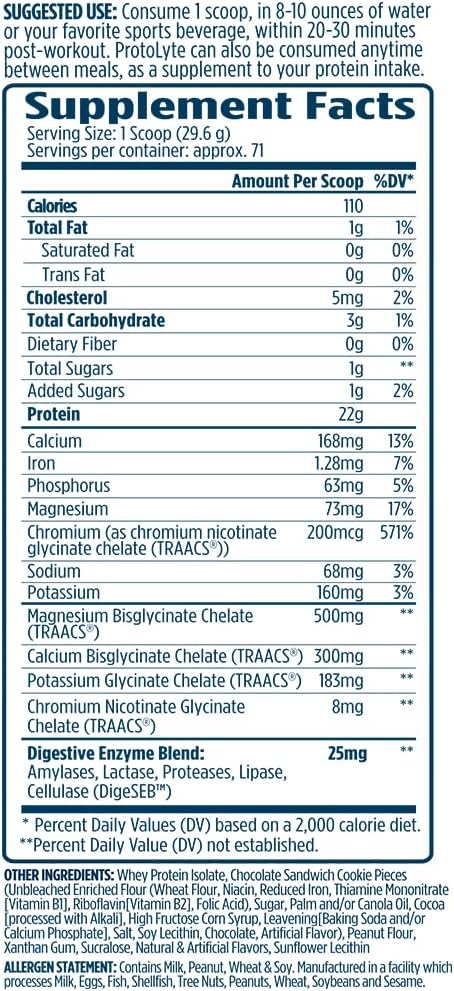VMI Sports | ProtoLyte Whey Isolate Protein Powder | Low Calorie Whey for Weight Loss and Muscle Gain | Digestive Enzymes | Non-GMO (1.6 lb, Chocolate Fudge Cookie) | Premium whey isolate protein powder for smooth mixing in shakes smoothies and convenien…