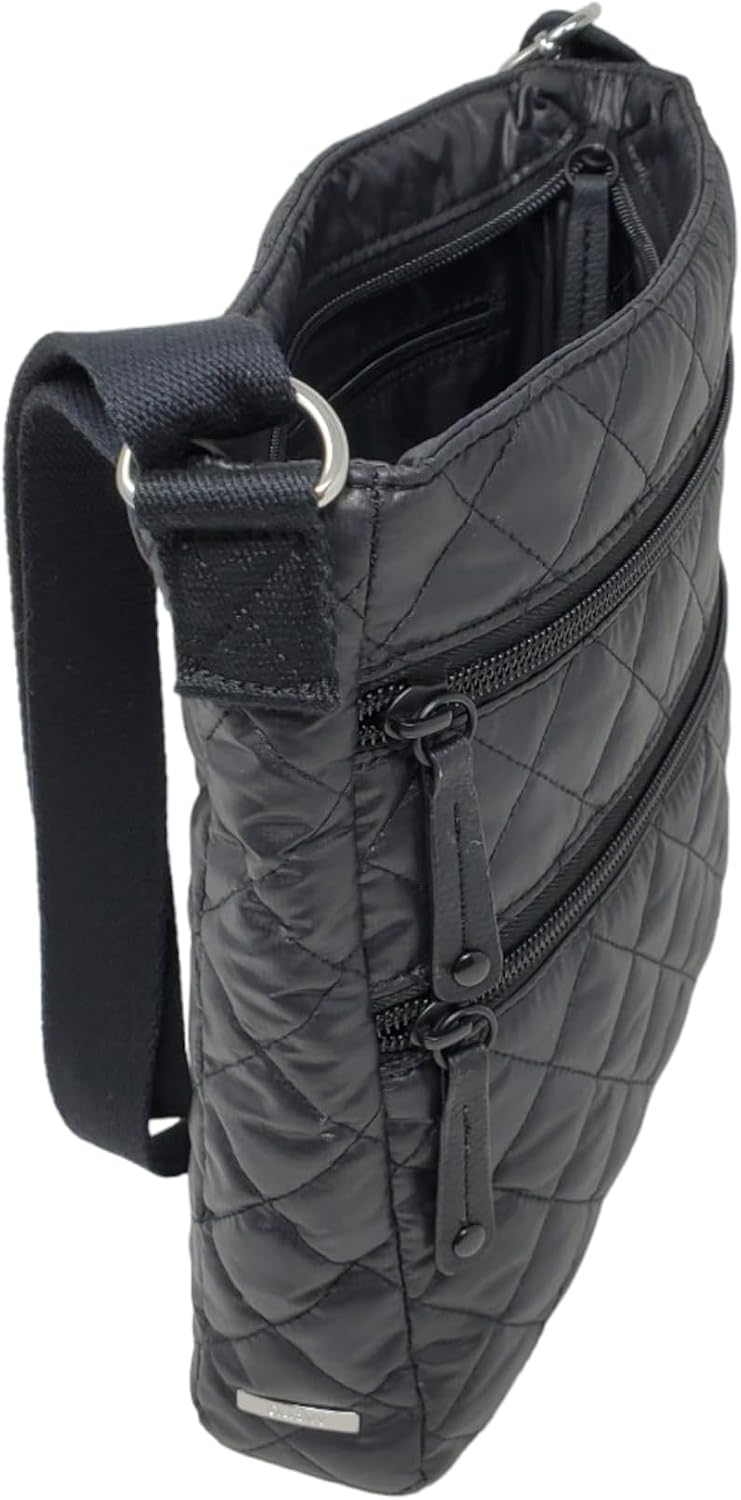 Quilted Crossbody bag BLACK Ultra light water repellent Stain resistance