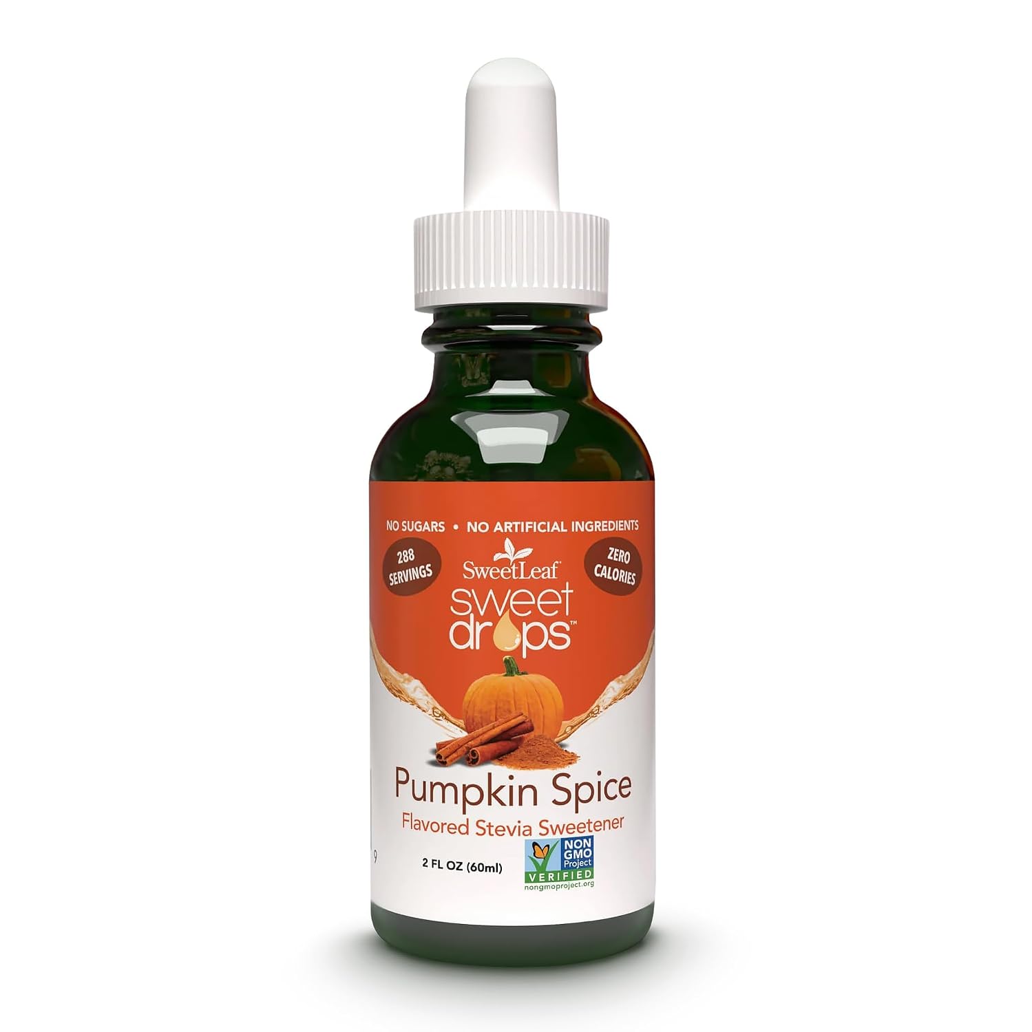 SweetLeaf Stevia Drops Liquid Sweetener, Cinnamon - 2 Fl Oz, Pack of 1 | Sweet Drops, Organic Stevia Leaf Extract, Zero Calorie, No Erythritol, Sugar Substitute, With Dropper