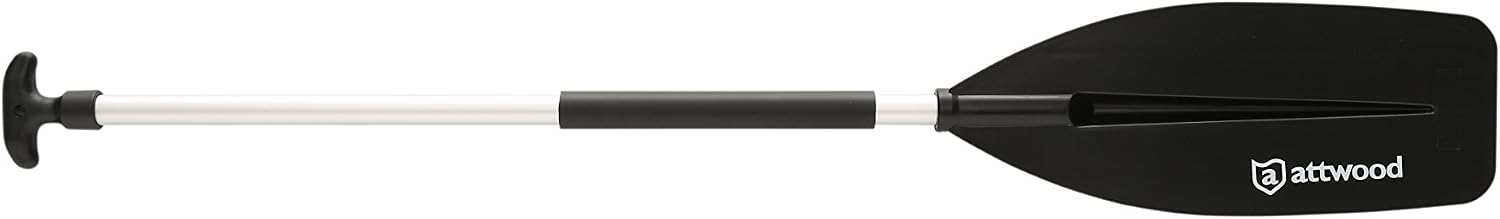 Attwood 4-Foot Aluminum Canoe Paddle, Heavy-Duty Marine Oar with Ergonomic Grip and Poly-Protective Shaft Cover, Model 11764-1