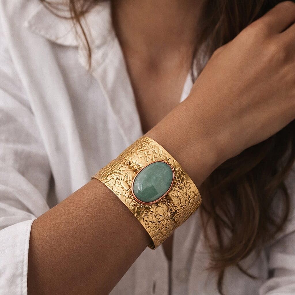 SHOP LC DELIVERING JOY Handmade Gemstone Cuff Bracelet