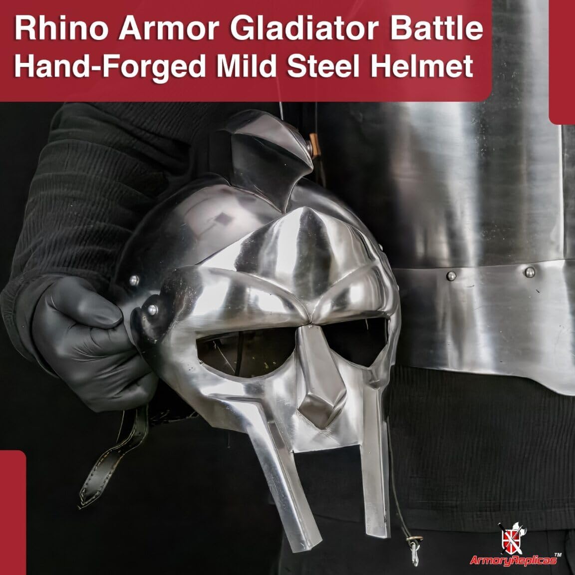 Armory Replicas Maximus Roman Gladiator Blackened 18g Helmet