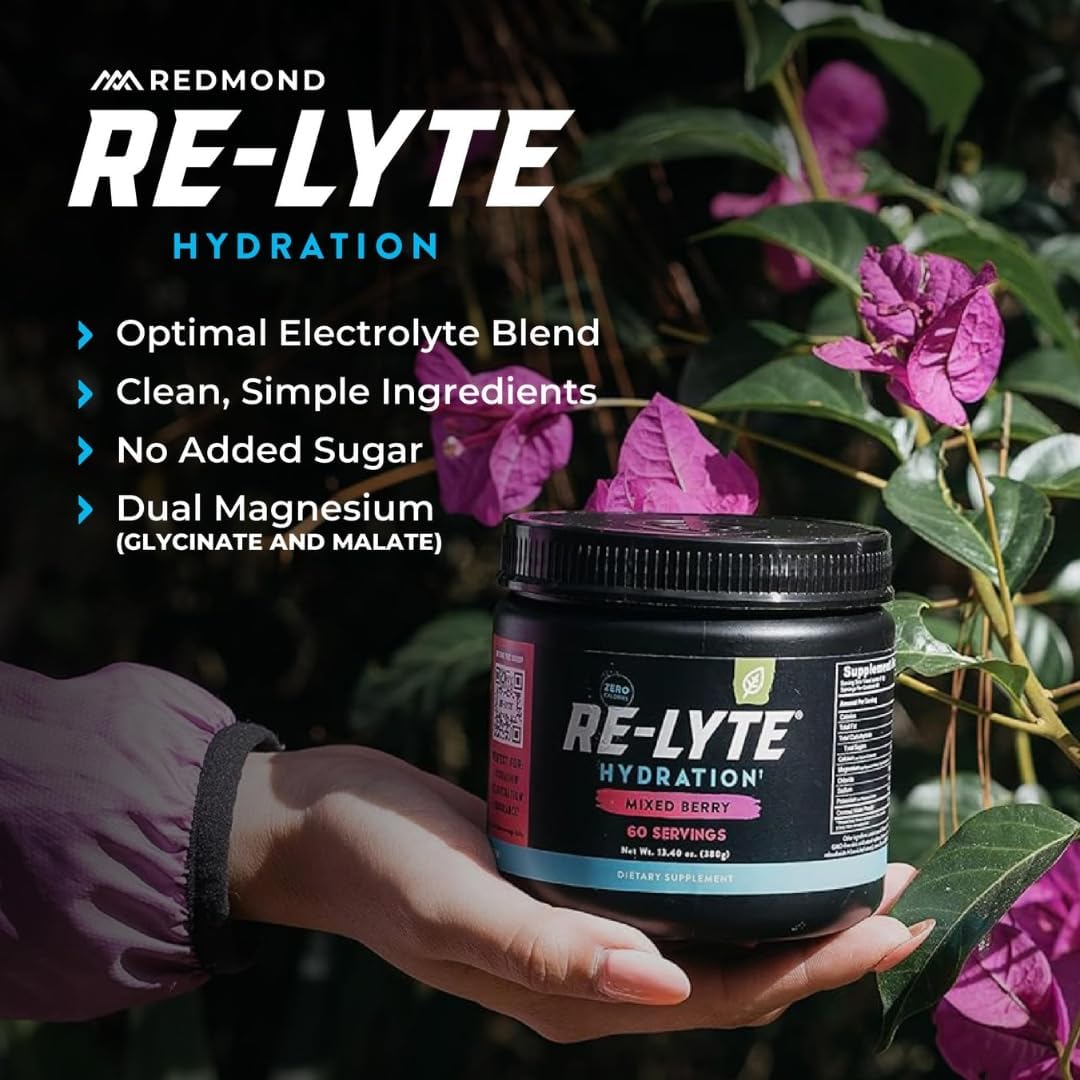 REDMOND Re-Lyte Sugar Free Electrolyte Powder Drink Mix (Mixed Berry)