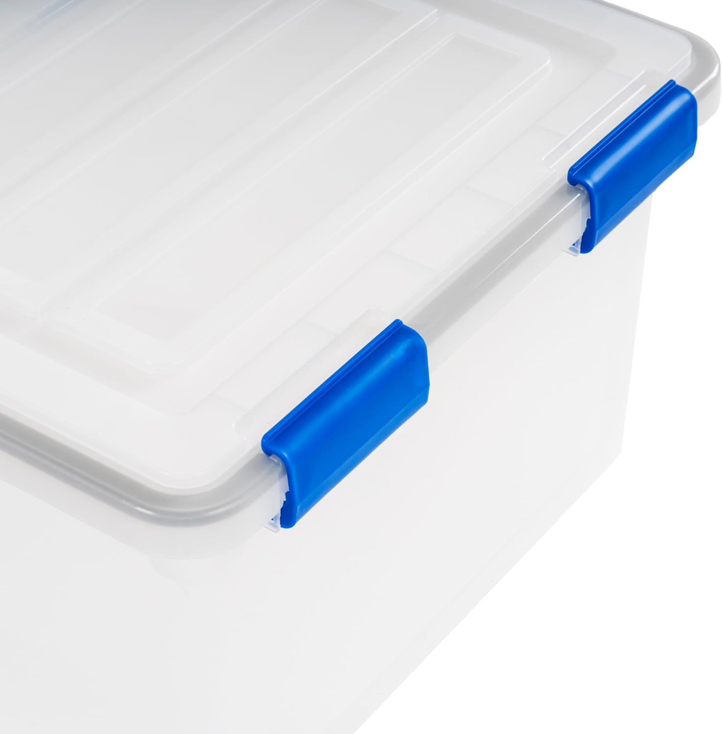 IRIS USA 5-Pack 44 Qt. Letter File Box with Hinged Lid, Clear | Protect important documents, letter and legal files with secure storage for home offices, moving, and long-term organization