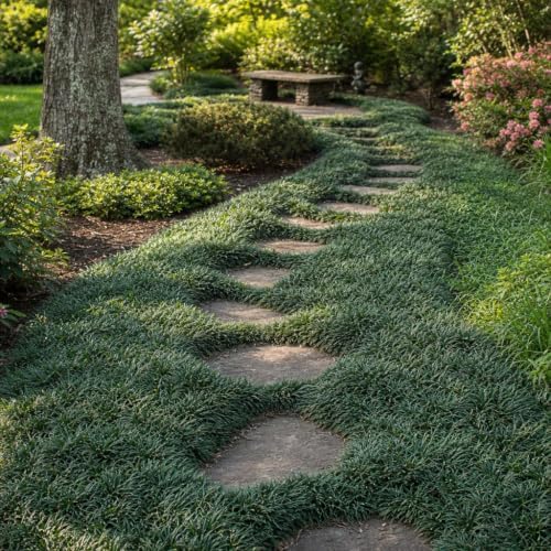 Dwarf Mondo Grass | 10 Live Plants | Ophiopogon Japonicus | Ground Cover Plant, Shade Tolerant Grass, Low Maintenance Landscaping, Evergreen Foliage, Dense Green Carpet, Drought Tolerant