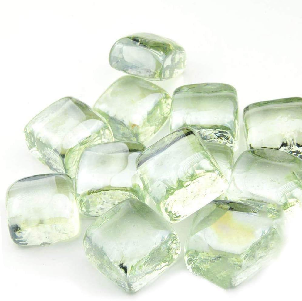 Stanbroil 10-Pound Fire Glass Cubes 1 inch, Crystal Ice Reflective | Fire Glass for Fireplace Fire Pit