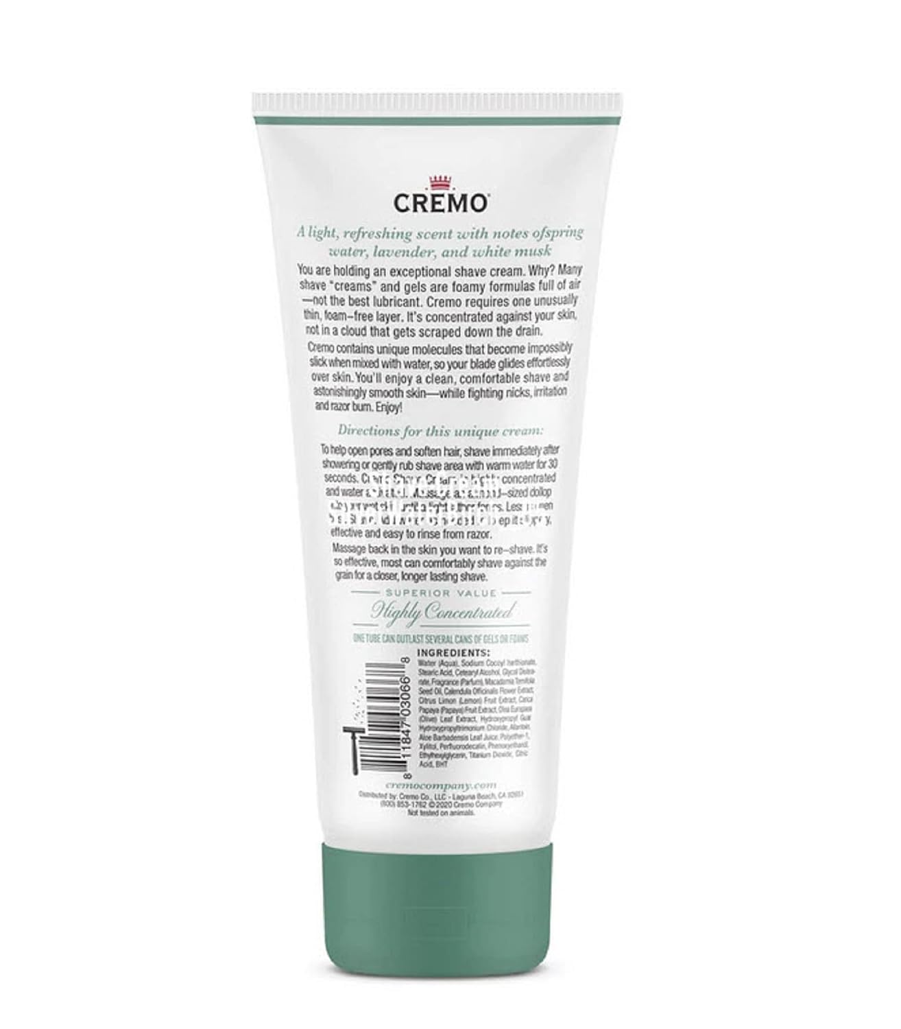 Cremo Original Shave Cream, Astonishingly Superior Ultra-Slick Shaving Cream for Men, Fights Nicks, Cuts and Razor Burn, 6 Fl Oz