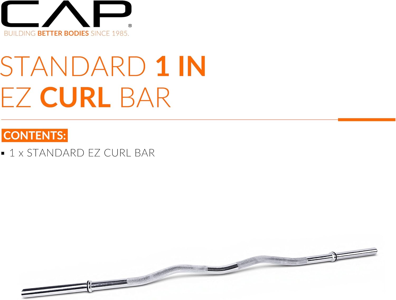 Cap Barbell 47-Inch Standard Solid E-Z Curl Bar