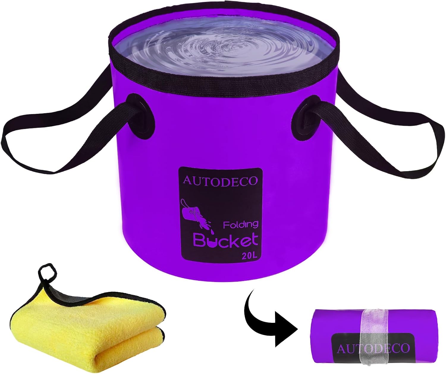 Collapsible Bucket 5 Gallon Container Folding Water Bucket Portable Wash Basin 20L