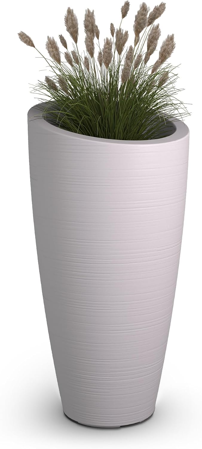 Mayne Modesto 20in Round Modern Planter, Neptune Blue | All season, Indoor/Outdoor, Double-wall design, Fade resistant, 15-year warranty