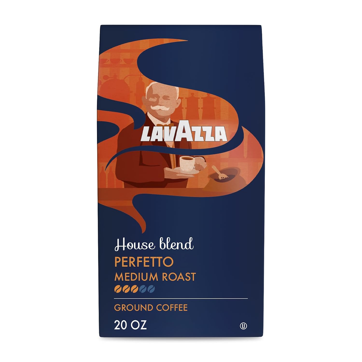 Lavazza Opera Intenso Ground Coffee 12oz Bag, Dark Roast, Bold and Balanced Taste, Intensity 4/5, Arabica and Robusta, Ideal for Drip Brewers, (Pack of 1) - Package May Vary