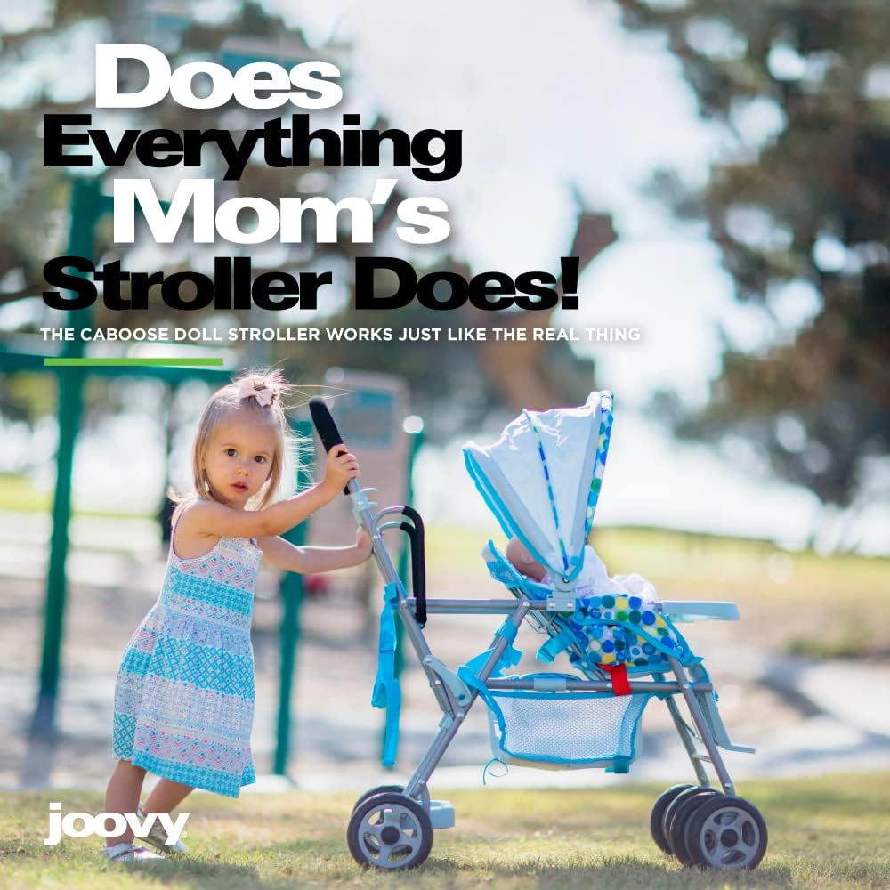 Joovy Toy Caboose Baby Doll Stroller Featuring Reclining Front Seat, Adjustable Footrest, Storage Basket, Extendable Canopy