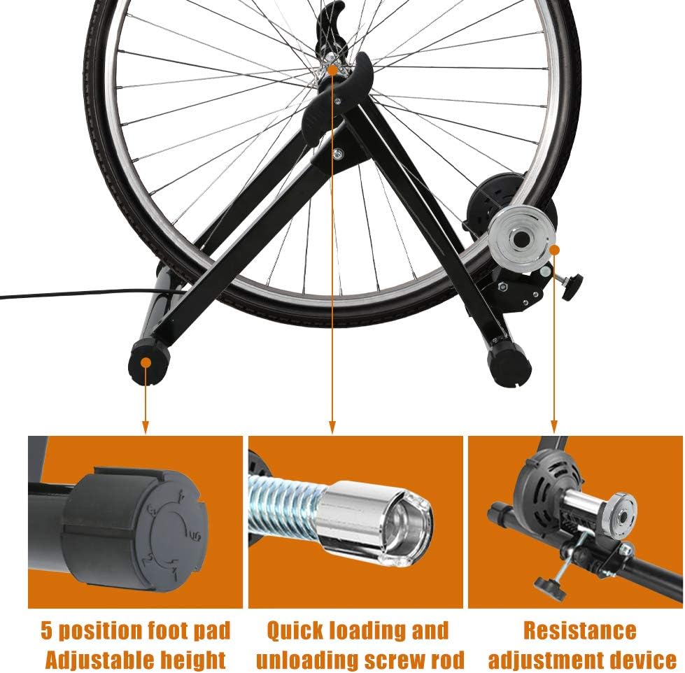 Bike Trainer Stand for Indoor Riding, Bicycle Exercise Training Stand with Magnetic Flywheel, Noise Reduction