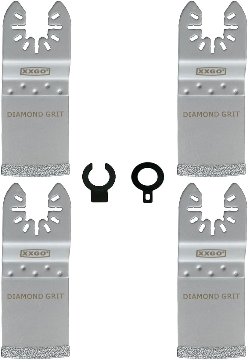 XXGO 4 Pcs Oscillating Multi Tool Diamond Grout Removal Blades XG4002D