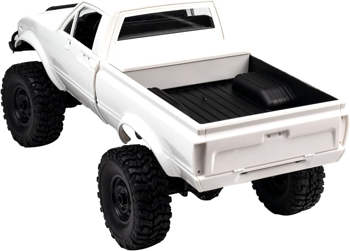 WPL C24 1/16 4WD RC Off-Road Pickup White | 2.4G RTR rock crawler with one upgraded 1200mAh battery, hobby gift for men