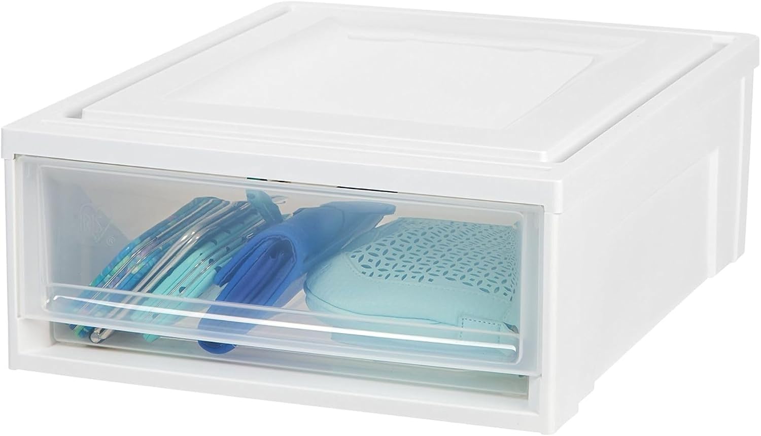 IRIS USA Shallow Box Chest Drawer, White 129770