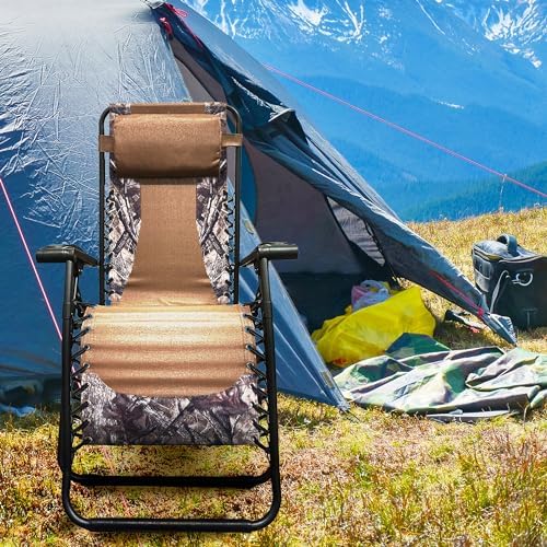 Caravan Canopy Infinity Zero Gravity Steel Frame Patio Deck Chair, Camouflage