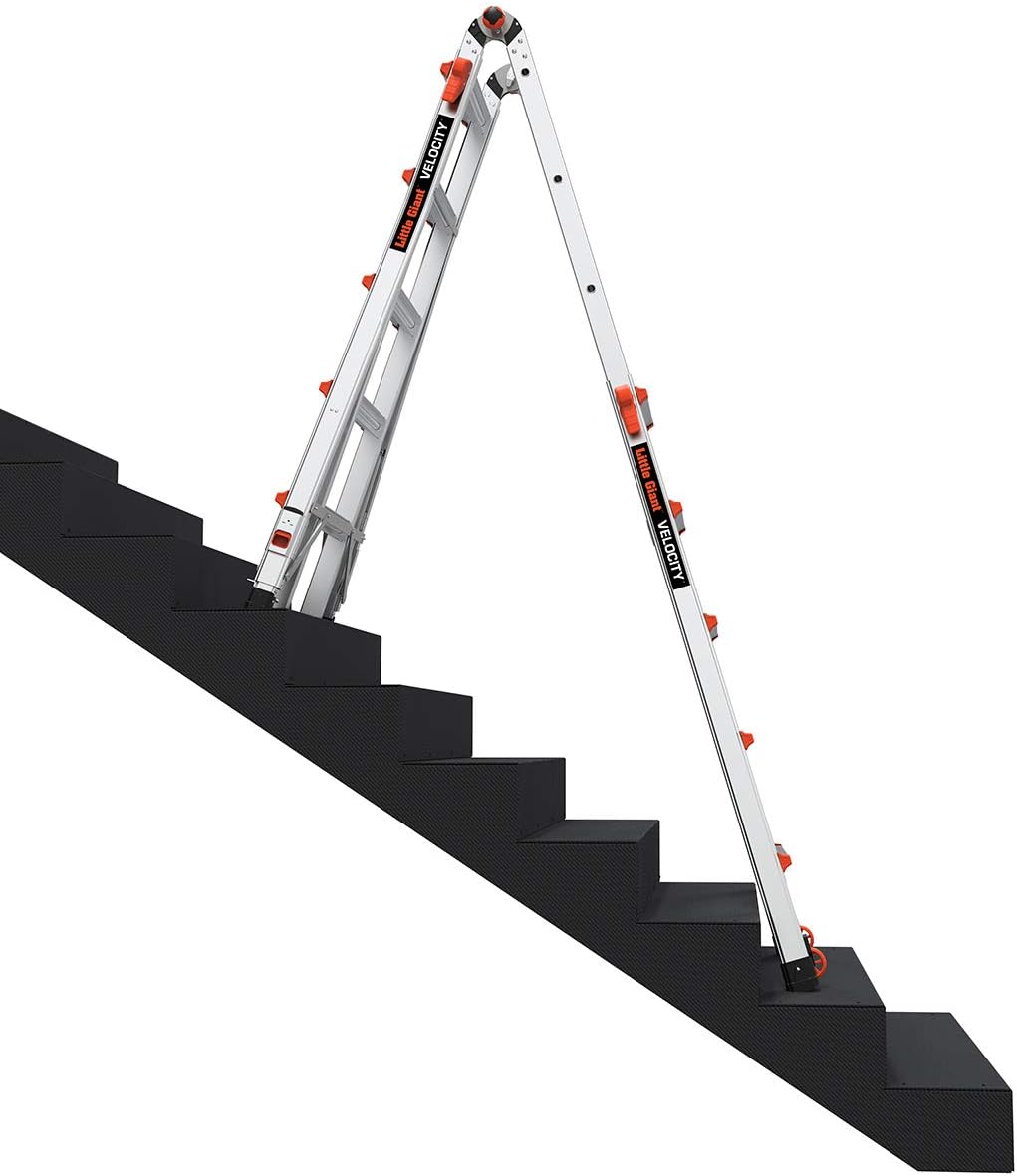 Little Giant Velocity, Aluminum Ladder, 14 ft Reach, 15413-001 | Telescoping Multi-Position Ladder with Extension, A-Frame, 90-Degree & Trestle Modes, 300 lbs. Rating