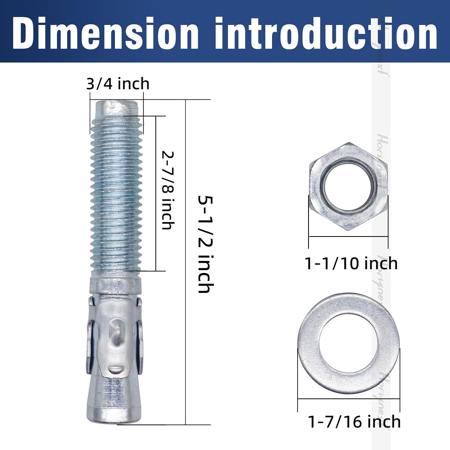3/8 Concrete Anchors, Concrete Wall Anchors, Metal Wedge Bolts