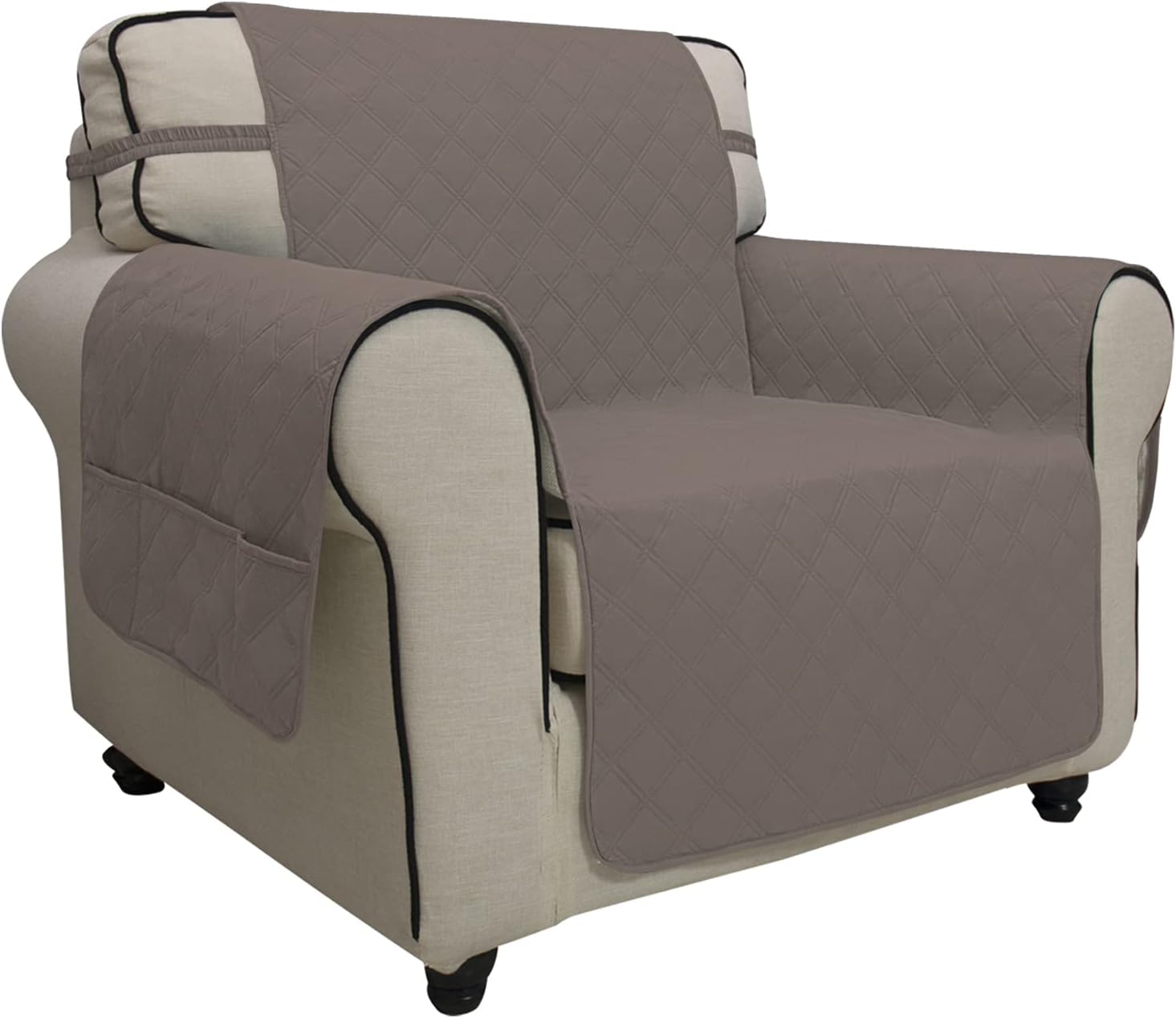 Easy-Going Waterproof Non-Slip Couch Cover, Small Recliner, Chocolate
