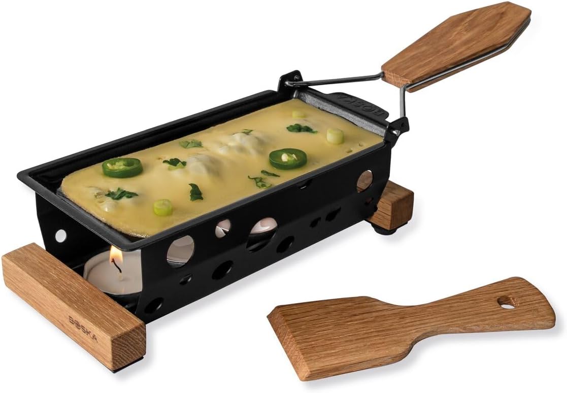 Boska Raclette Grilling Set - Partyclette to Go Set - Suitable for Cheese, Meat, Fish, and Vegetables - Portable Non-Stick - Dishwasher Safe Wedding Registry Items
