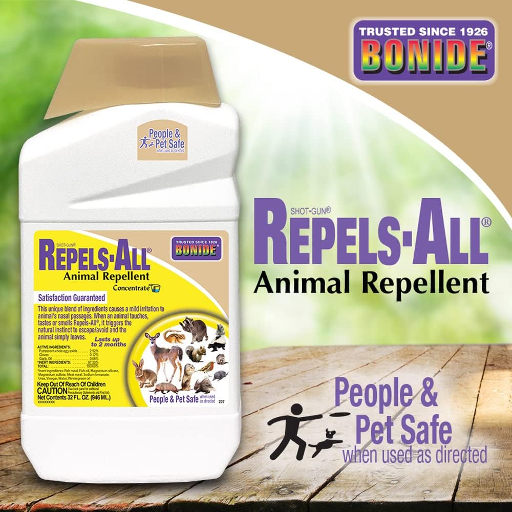 Bonide Repels-All Animal Repellent, 128 oz Concentrate | Outdoor Pest Control, Deter Deer from Garden, People & Pet Safe