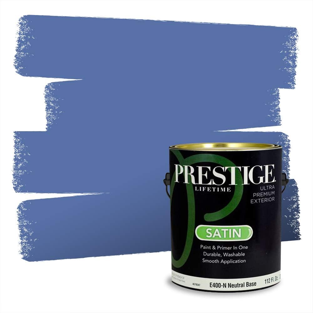 PRESTIGE Paints Exterior Paint and Primer In One, 1-Gallon, Semi-Gloss, Comparable Match of Behr* Intercoastal Gray*
