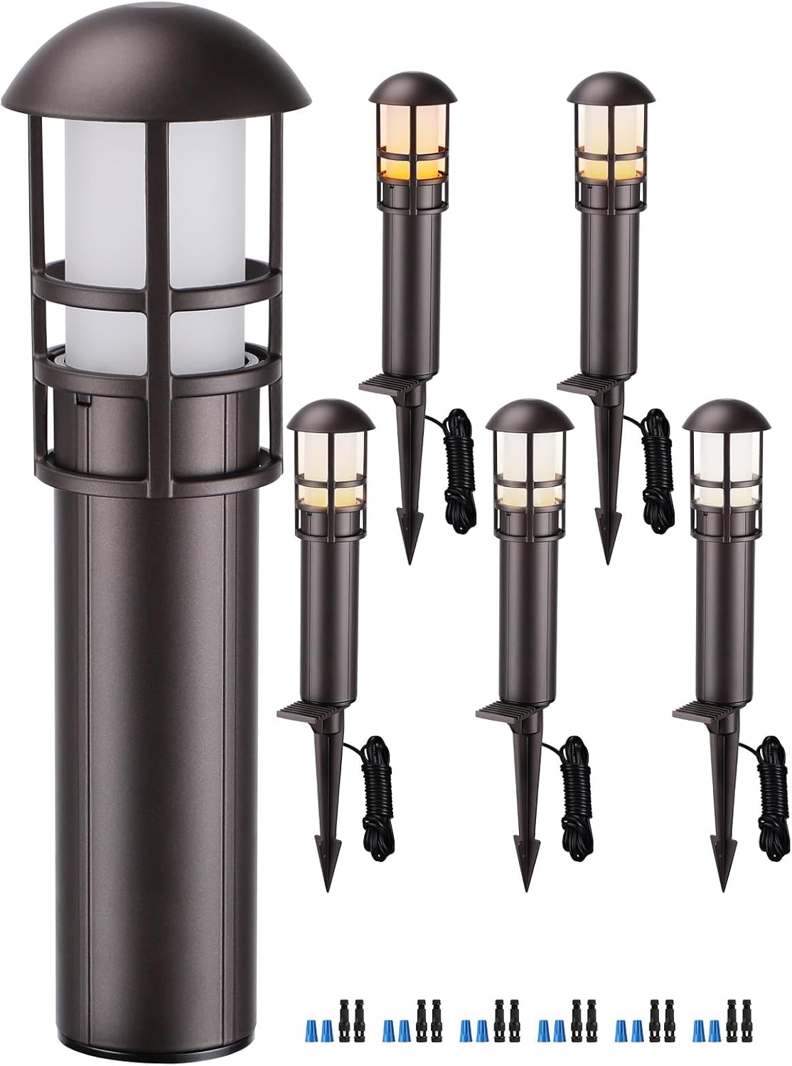 LEONLITE 8-Pack Low Voltage Landscape Pathway Lights, 3W, CRI90, 3000K