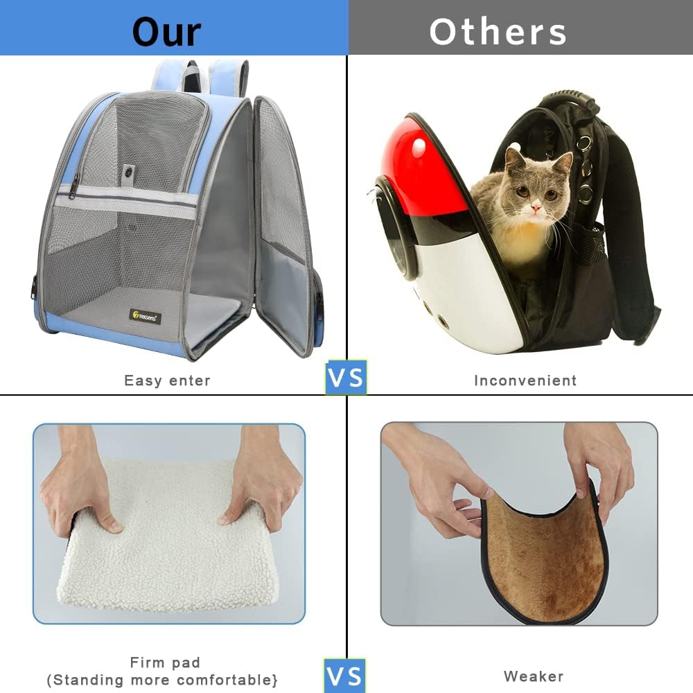 Texsens Innovative Traveler Bubble Backpack Pet Carriers for Cats and Dogs
