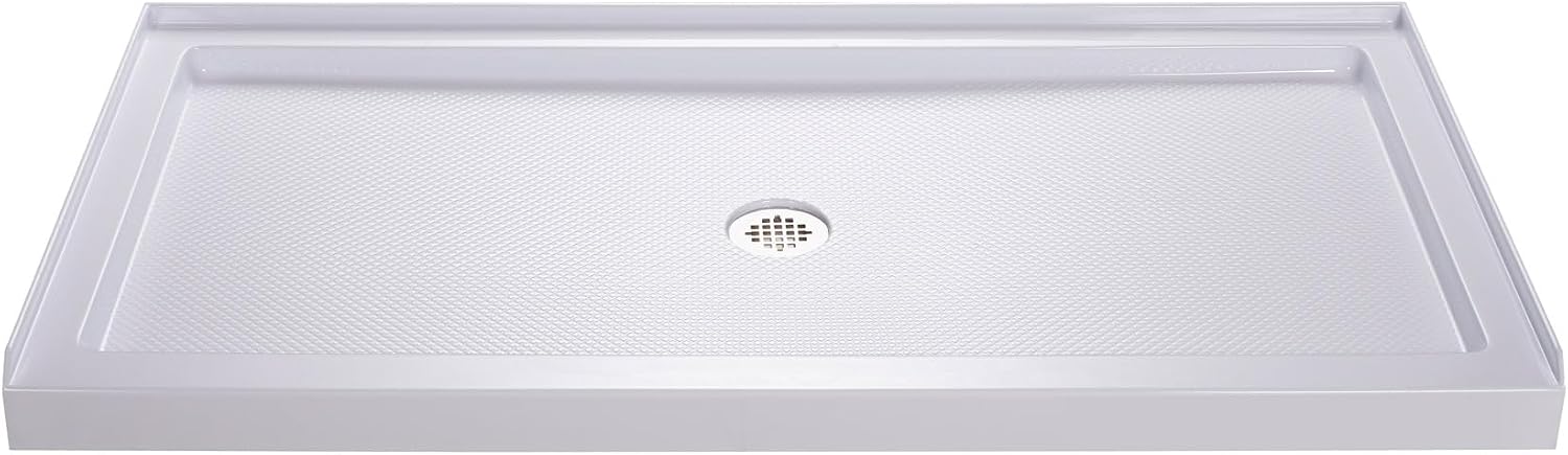 DreamLine SlimLine 32 in. D x 32 in. W x 2 3/4 in. H Center Drain Single Threshold Shower Base in White, DLT-1132320