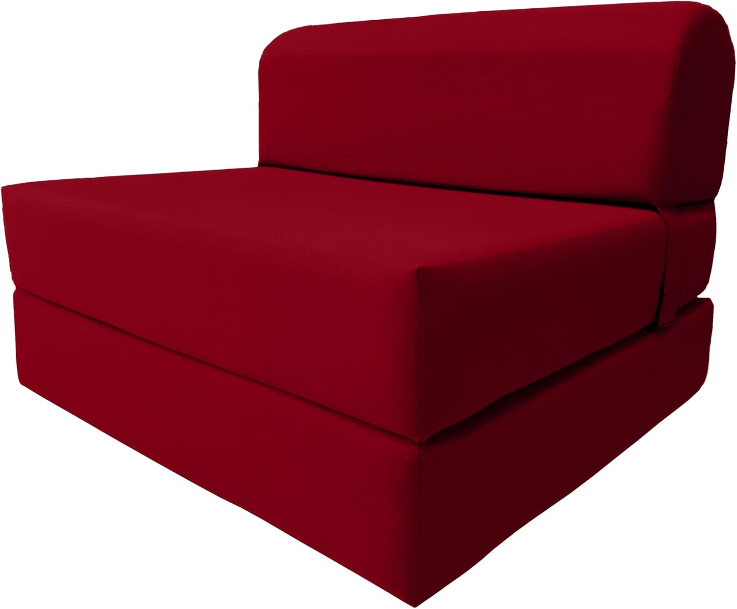 D&D Futon Furniture Sleeper Chair Folding Foam Bed, Portable Studio Guest Sofa Beds 6 x 36 x 70 Red