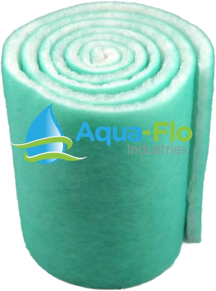 12" Pond & Aquarium Filter Media, 72" (6 Feet) Long x 1" Thick (Green/White)