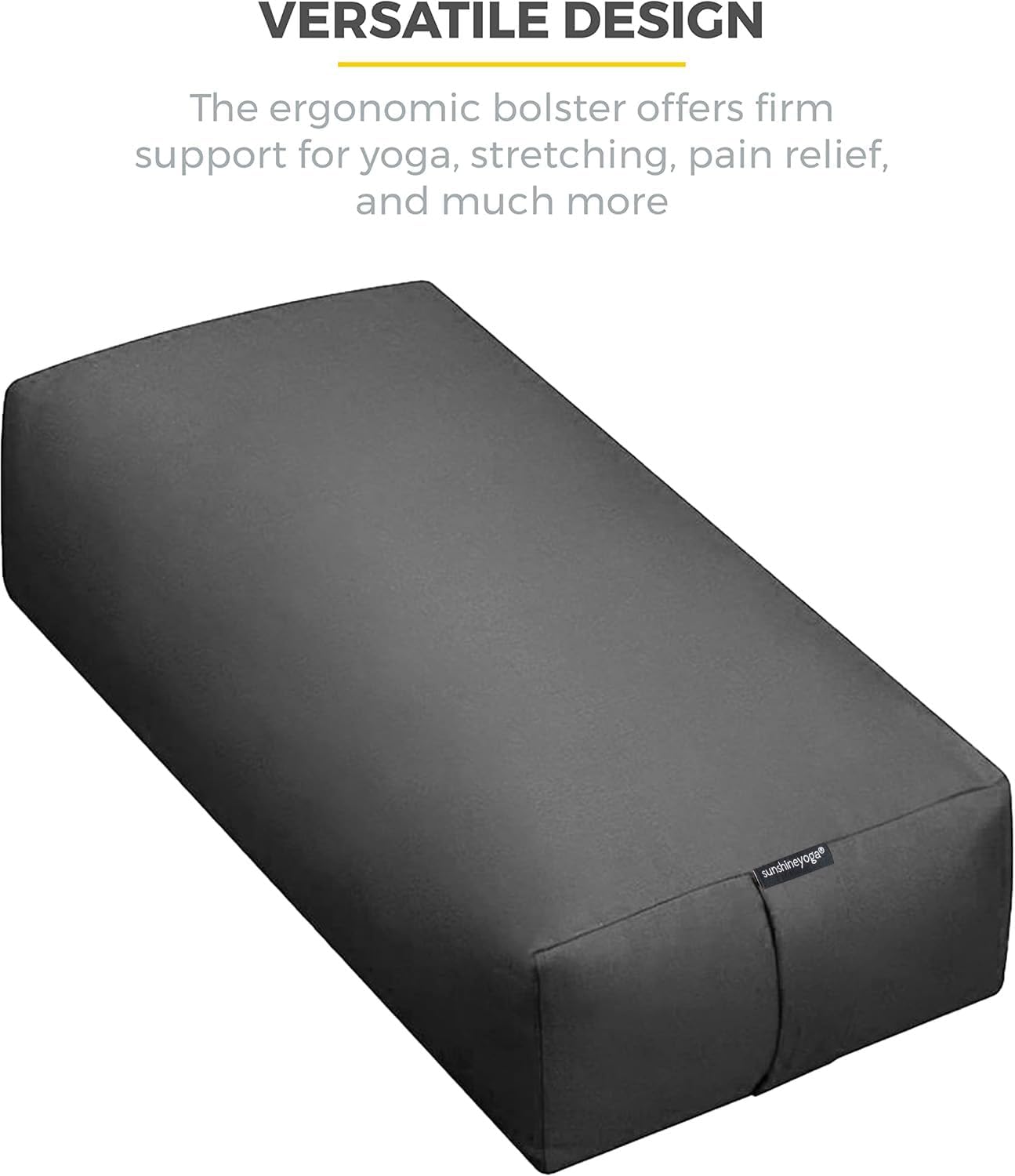 Firm Large Yoga Bolster, 24x12x6in