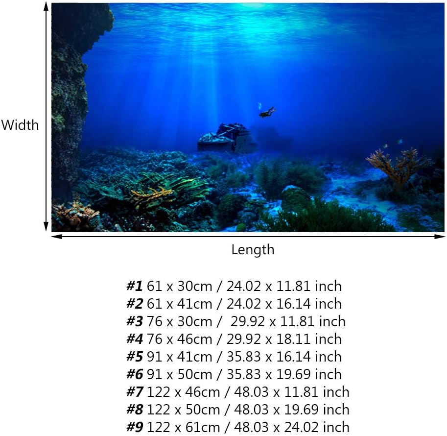 Meiyya 3D Aquarium Background 75 Gallon